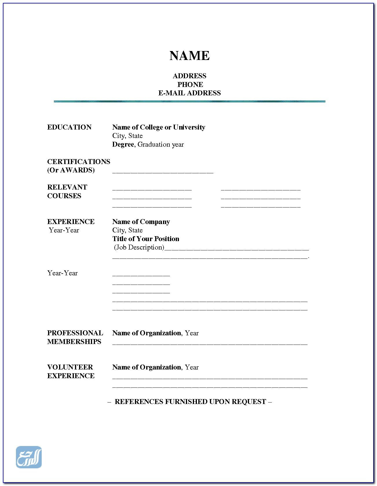 Blank Resume Templates for Free to Fill In ÙÙÙØ°Ø¬ Ø³ÙØ±Ø© Ø°Ø§ØªÙØ© Ø¬Ø§ÙØ² ÙÙØªØ¹Ø¨Ø¦Ø© Pdf â Ø´Ø¨ÙØ© ÙØ±Ø³ØªÙÙØ§