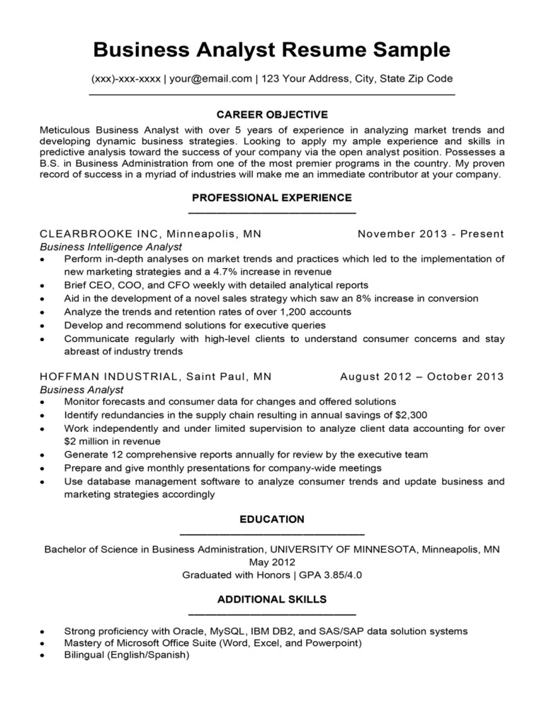 Business Analyst Resume Samples for Experienced Business Analyst Resume Sample & Writing Tips Business Analyst Resume Samples for Experienced Business Analyst Resume Sample & Writing Tips