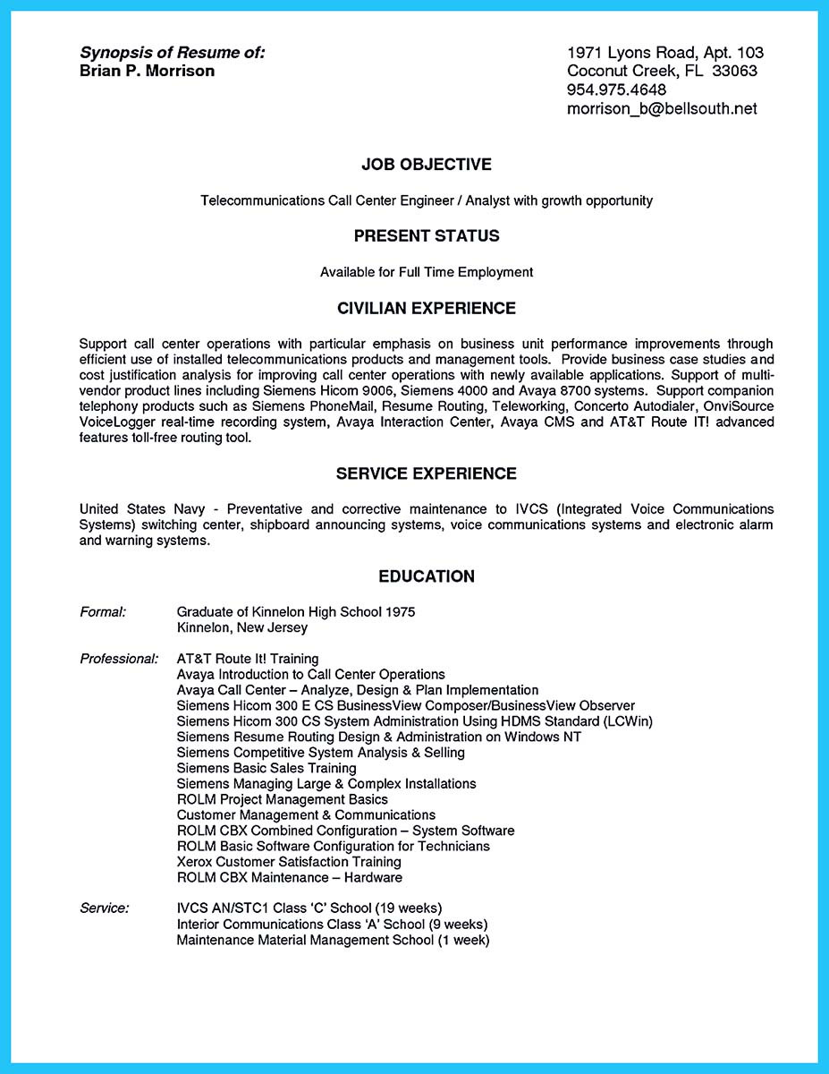 Call Center Resume Sample with No Experience Impressing the Recruiters with Flawless Call Center Resume