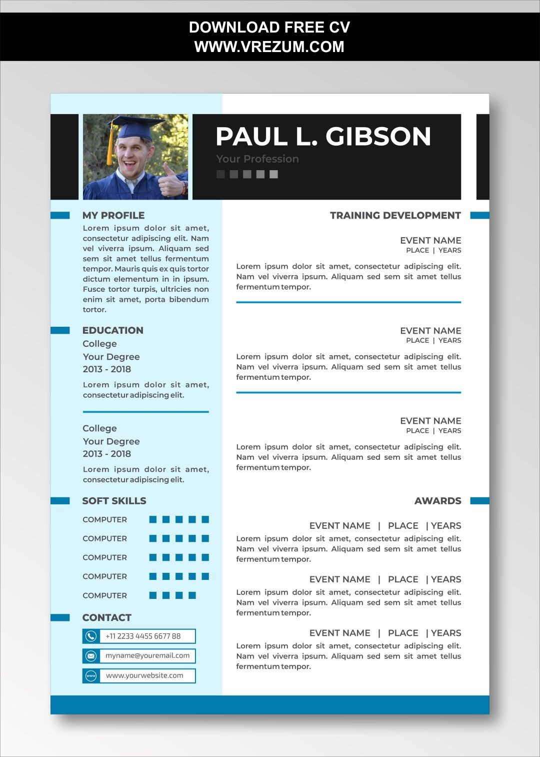 Free Resume Template for New Graduate Editable) – Free Cv Templates for Graduate School