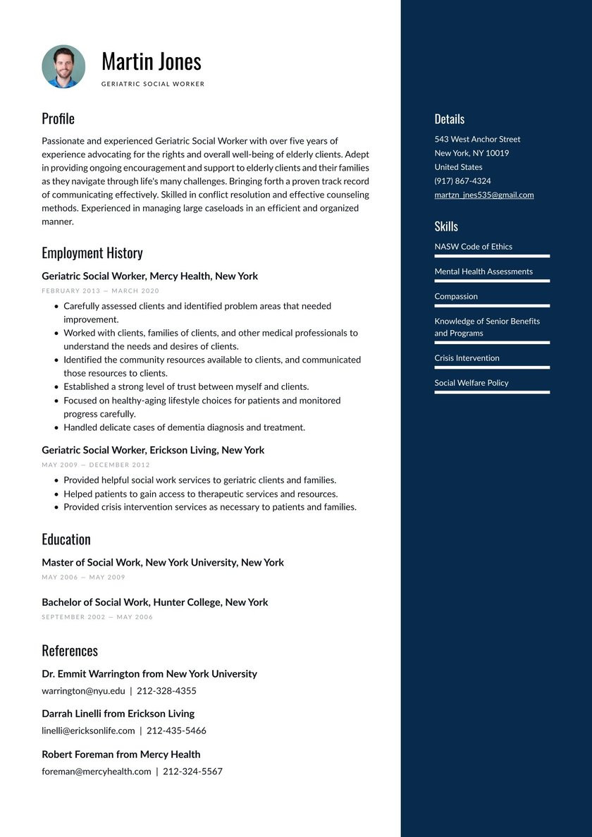 Free Resume Template for Older Worker Geriatric social Worker Resume Examples & Writing Tips 2021 (free