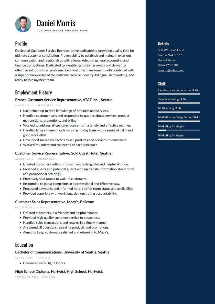 Free Resume Templates for Customer Service Jobs Customer Service Representative Resume Examples & Writing Tips 2021