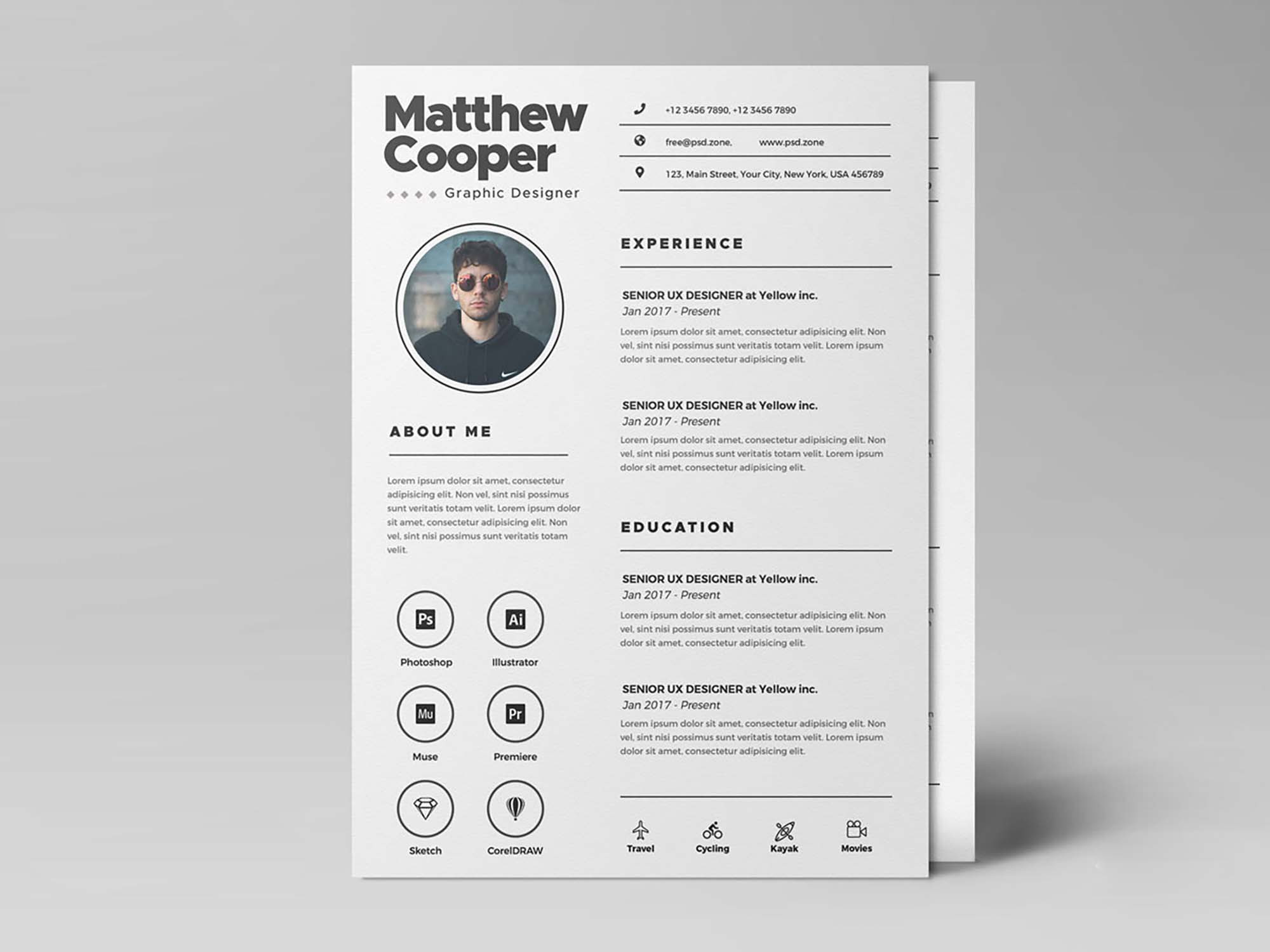 Free Resume Templates for Graphic Designers Free Clean Resume Template (psd)
