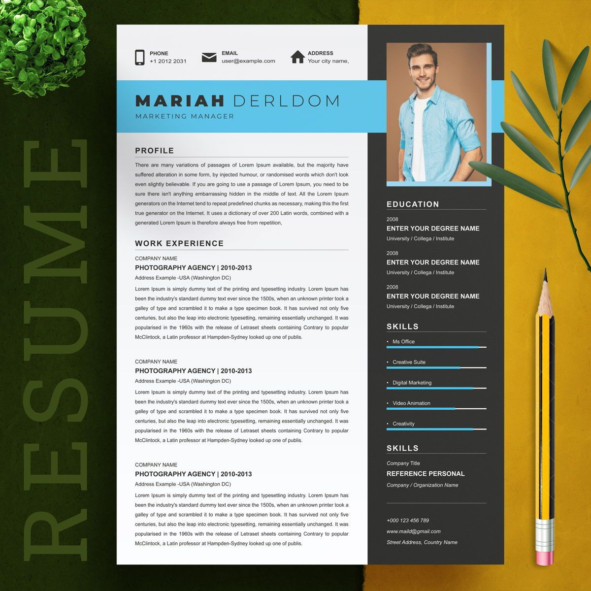 Free Resume Templates for Marketing Manager Marketing Manager Free Resume Template Design and Layout, Download …