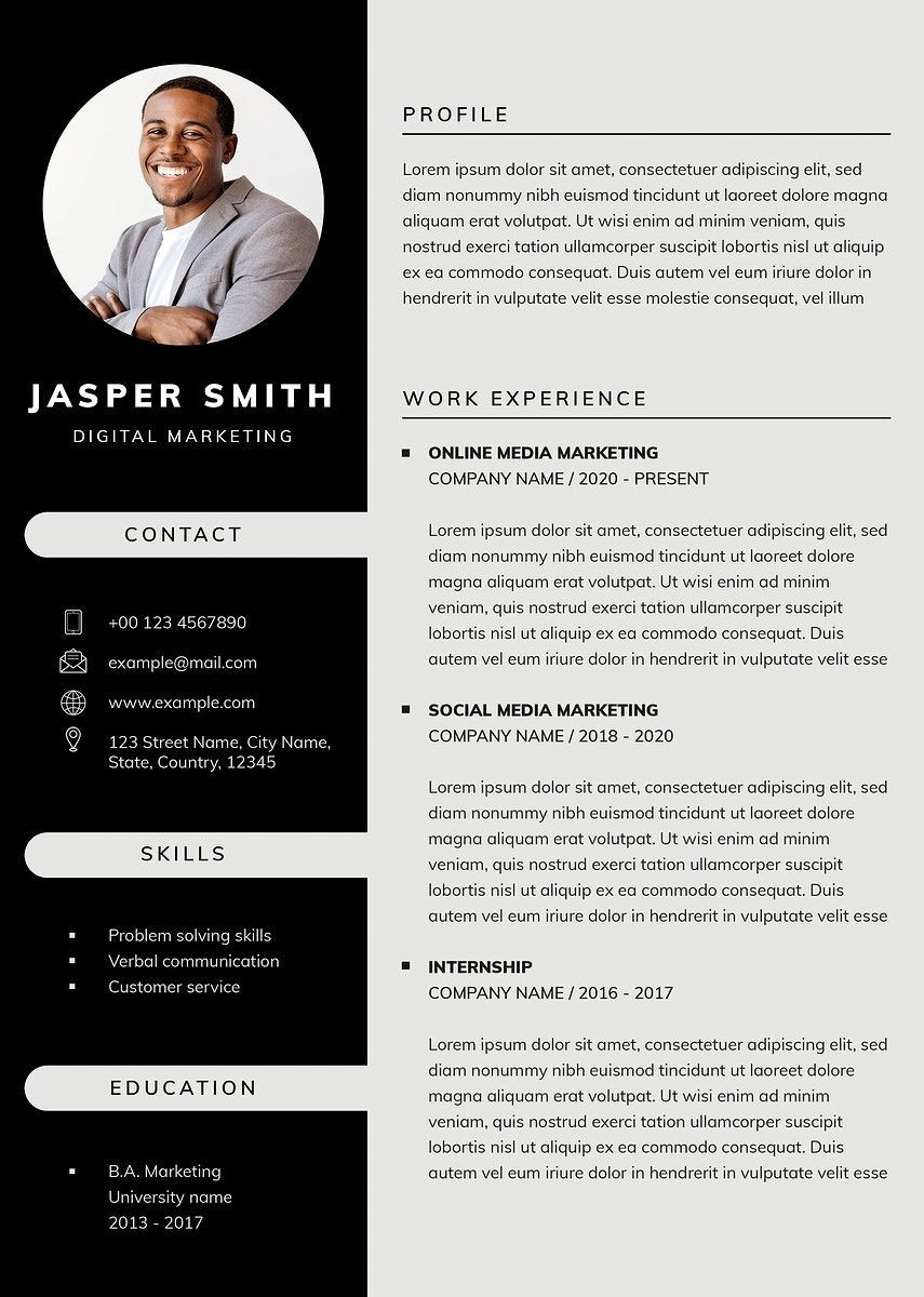 Free Resume Templates to Fill In and Print Pin On Creative Things