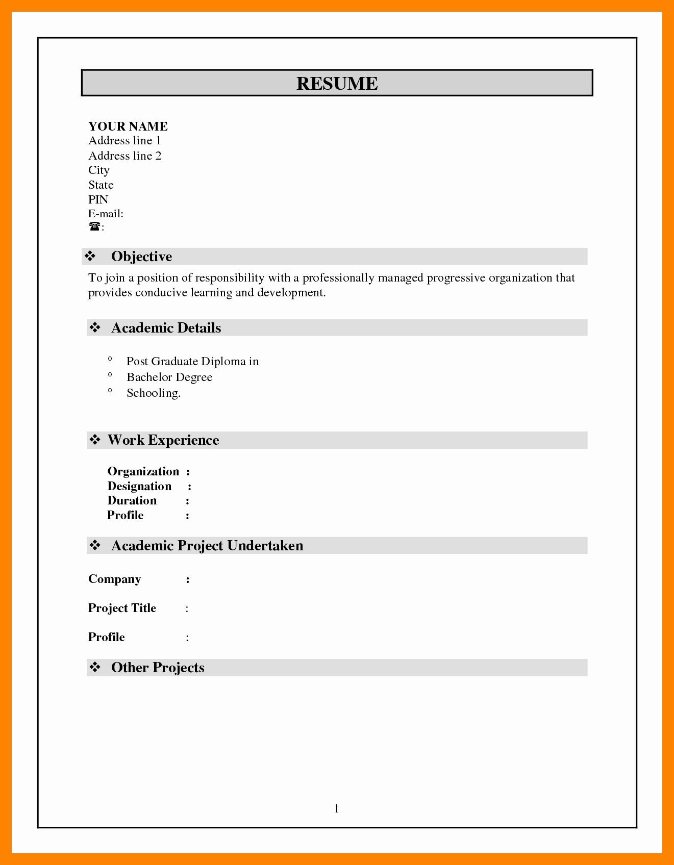 Free Resume Templates Trackid Sp 006 Ms Word 2007 Resume Templates Fresh 5 Cv format Word File Resume …
