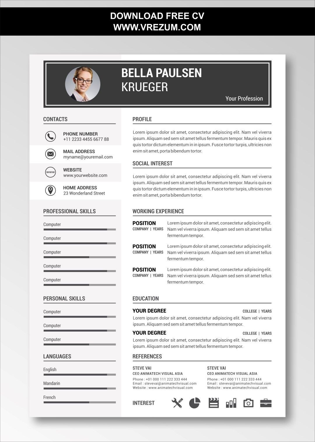 Free Resume Templates Trackid Sp 006 Pin On Free Cv Templates