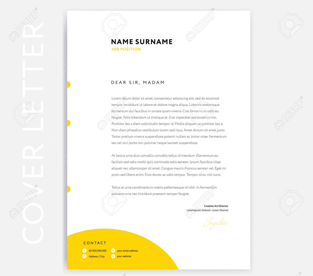 Free Simple Resume Cover Letter Template Yellow Cv Cover Letter Template Design – Curriculum Vitae …