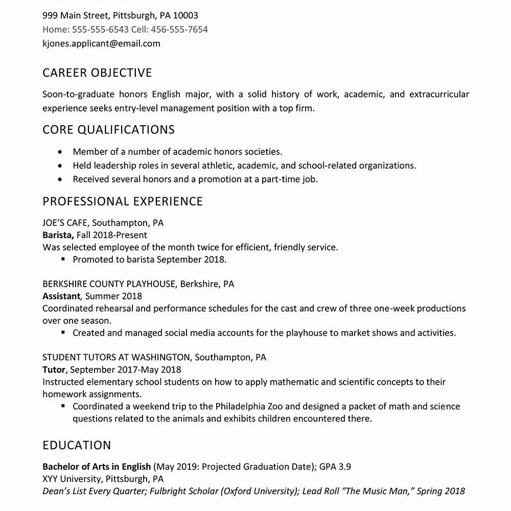 Functional Resume Template for College Student Resume Examples for Highschool Students New High School Graduate …
