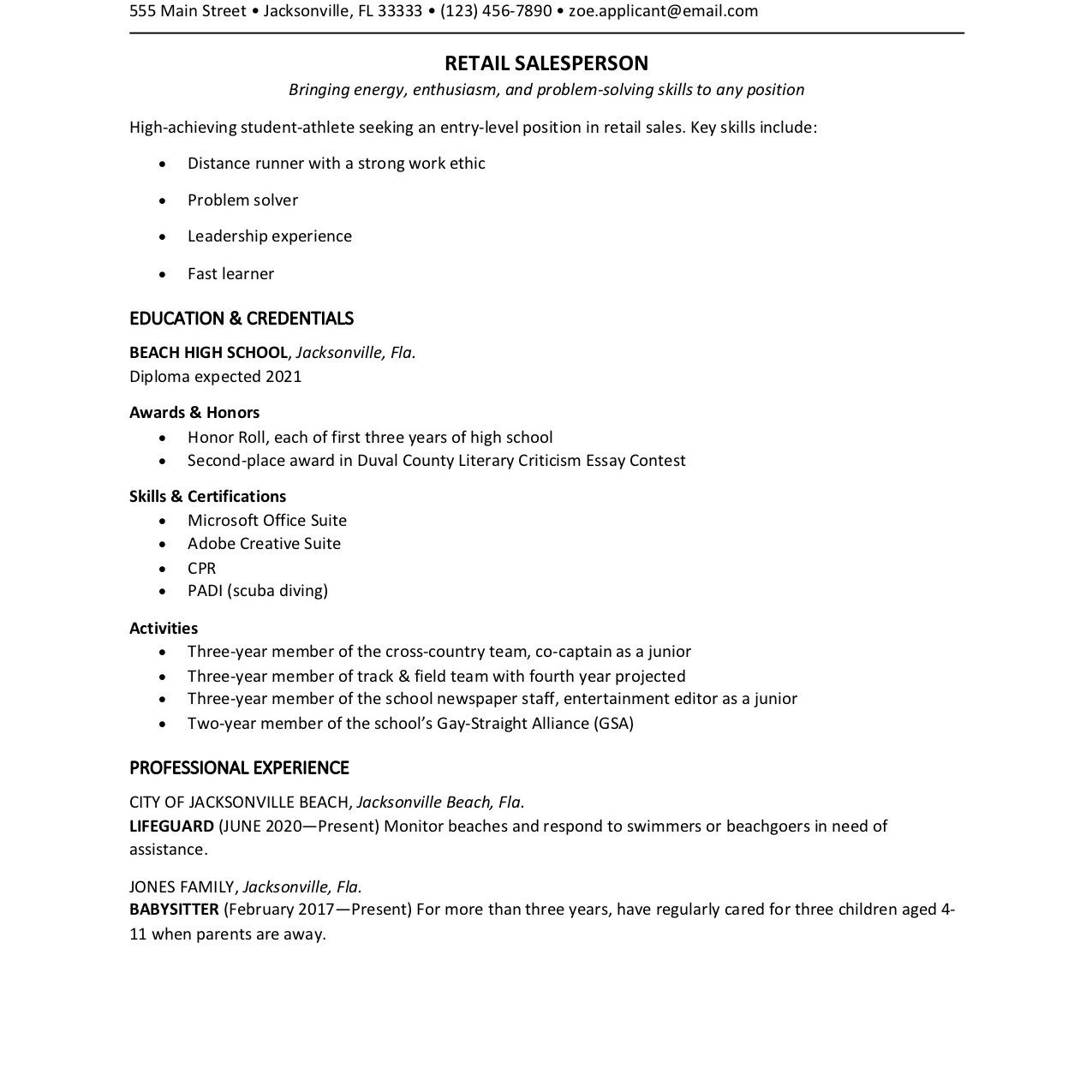 High School First Job Resume Template Resume for Teenager First Job : Essential Student Resume Examples …