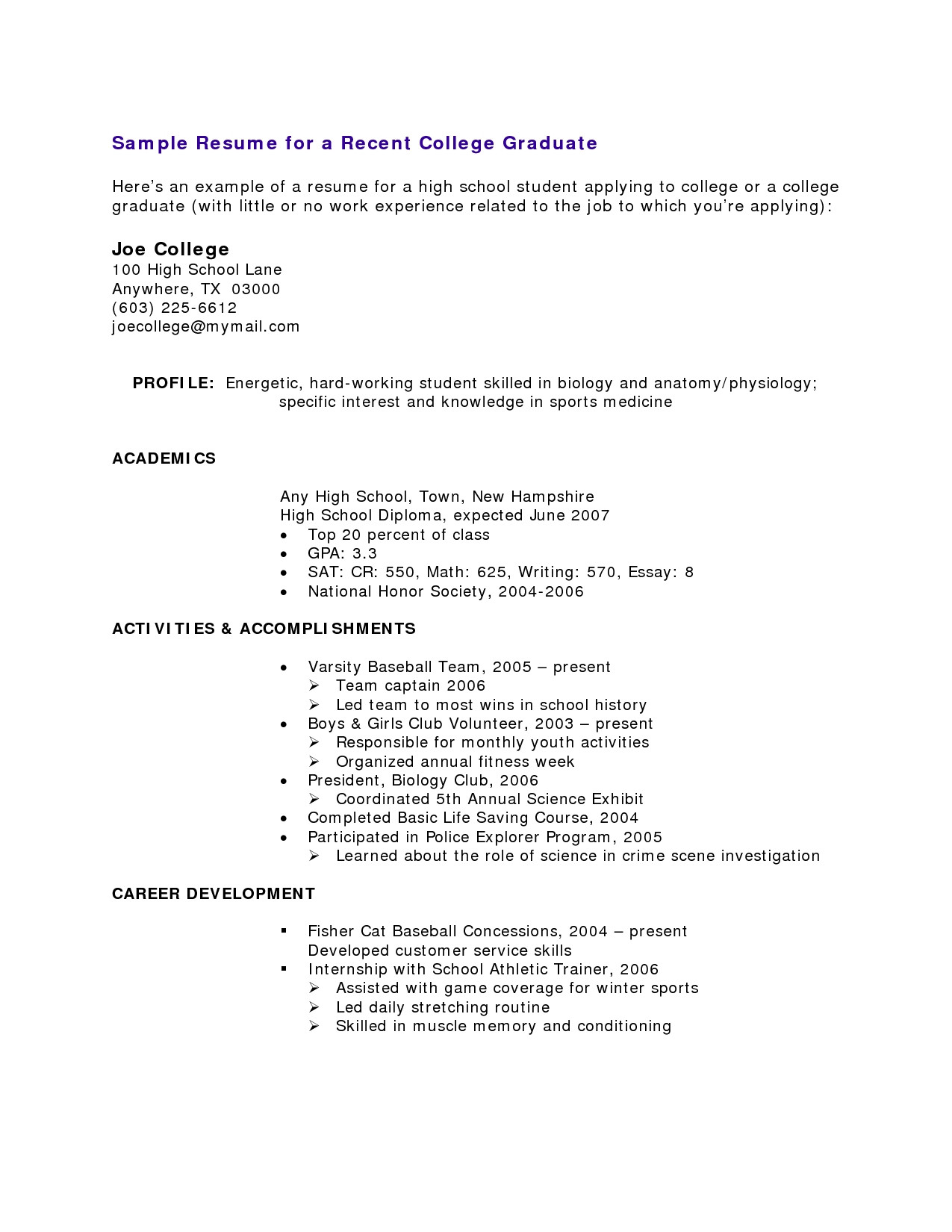 High School Graduate Resume Template No Experience How to Make A Resume for Job with No Experience – Easy Resume Sample