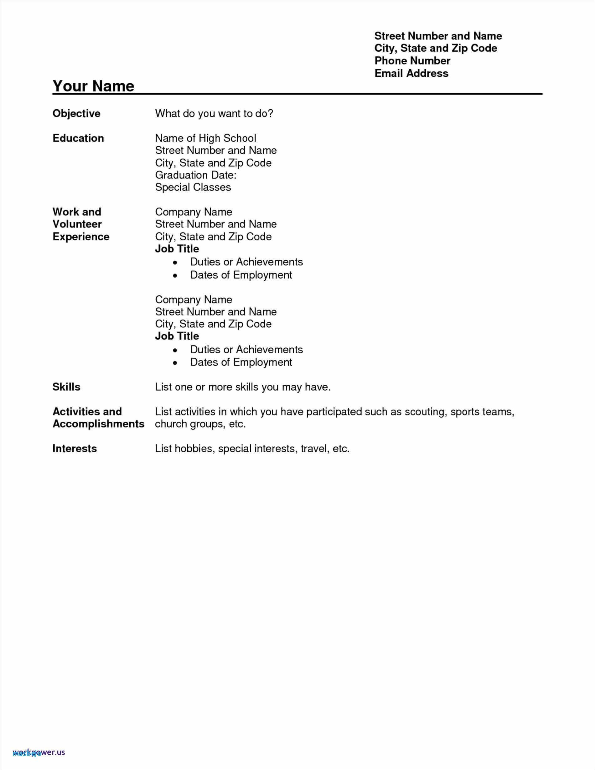 High School Resume No Work Experience Template Resume Examples No Experience – Resume Templates