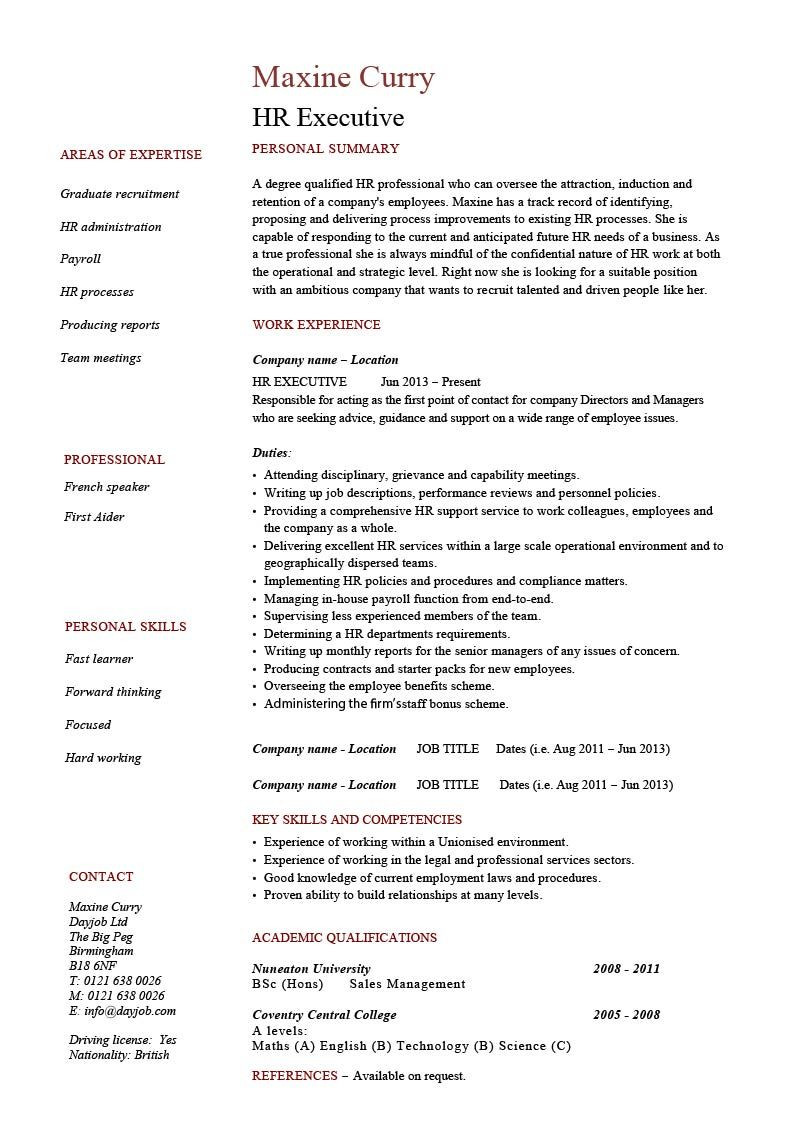Hr Executive Fresher Resume Samples In India Hr Executive Resume Template, Cv, Example, Human Resources …