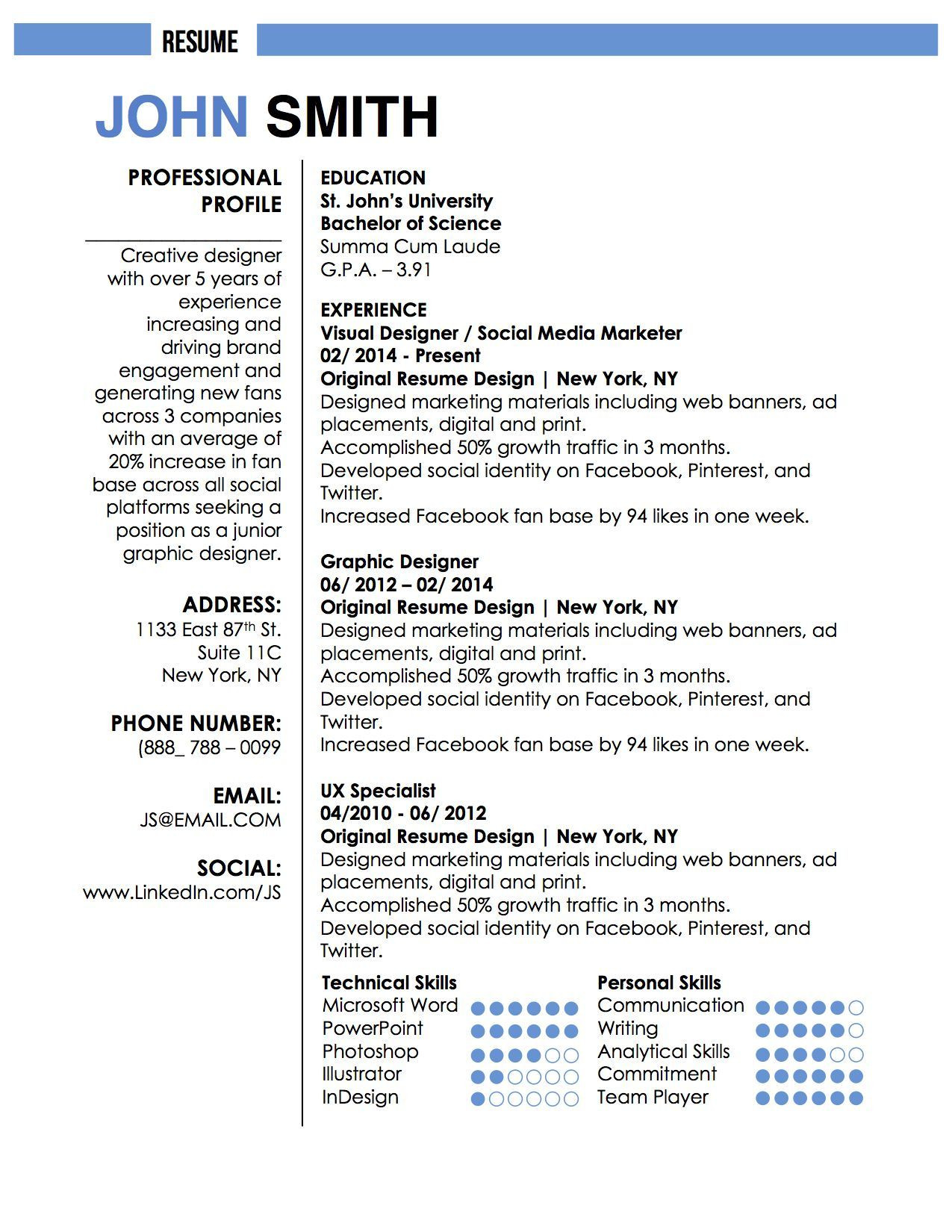 John Smith Resume Template Free Download John Smith Resume Template Job Resume Template, Resume, Resume …