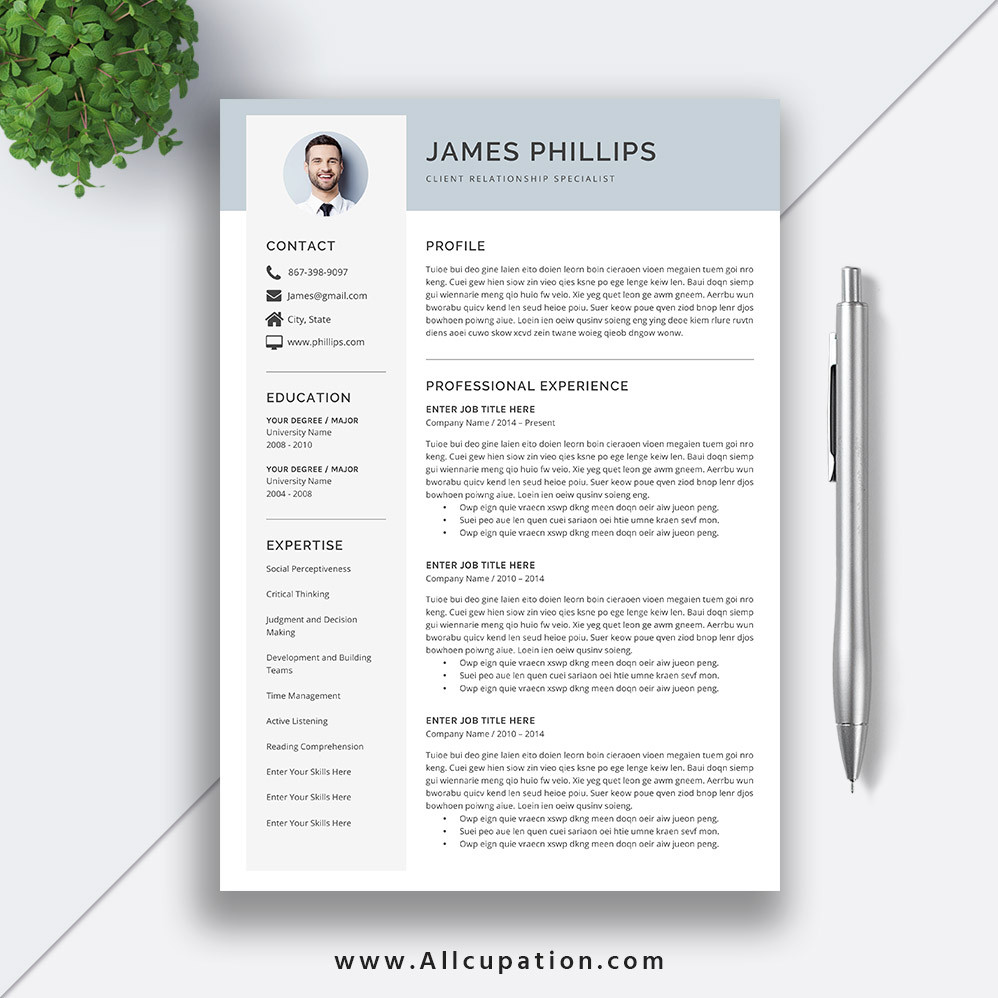 Modern Professional Resume Template Free Download Professional Resume Template for Word, Simple Resume, Modern Cv …