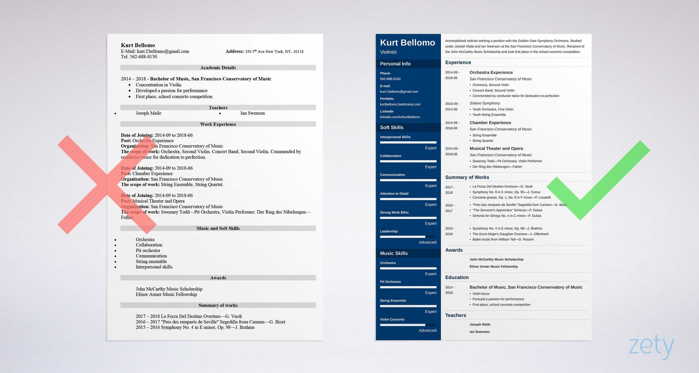 Music Resume Template for College Application Music Resume (template with Examples for A Musician)
