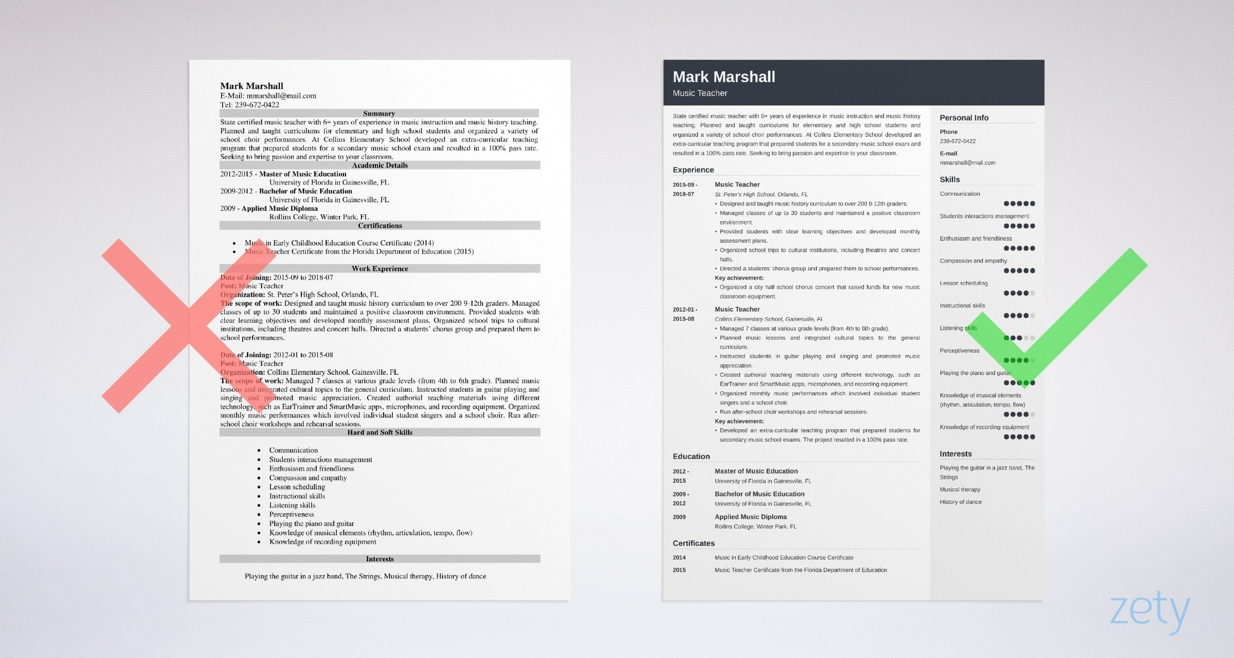Music Resume Template for College Application Music Teacher Resume: Sample & Writing Guide [20lancarrezekiq Tips]