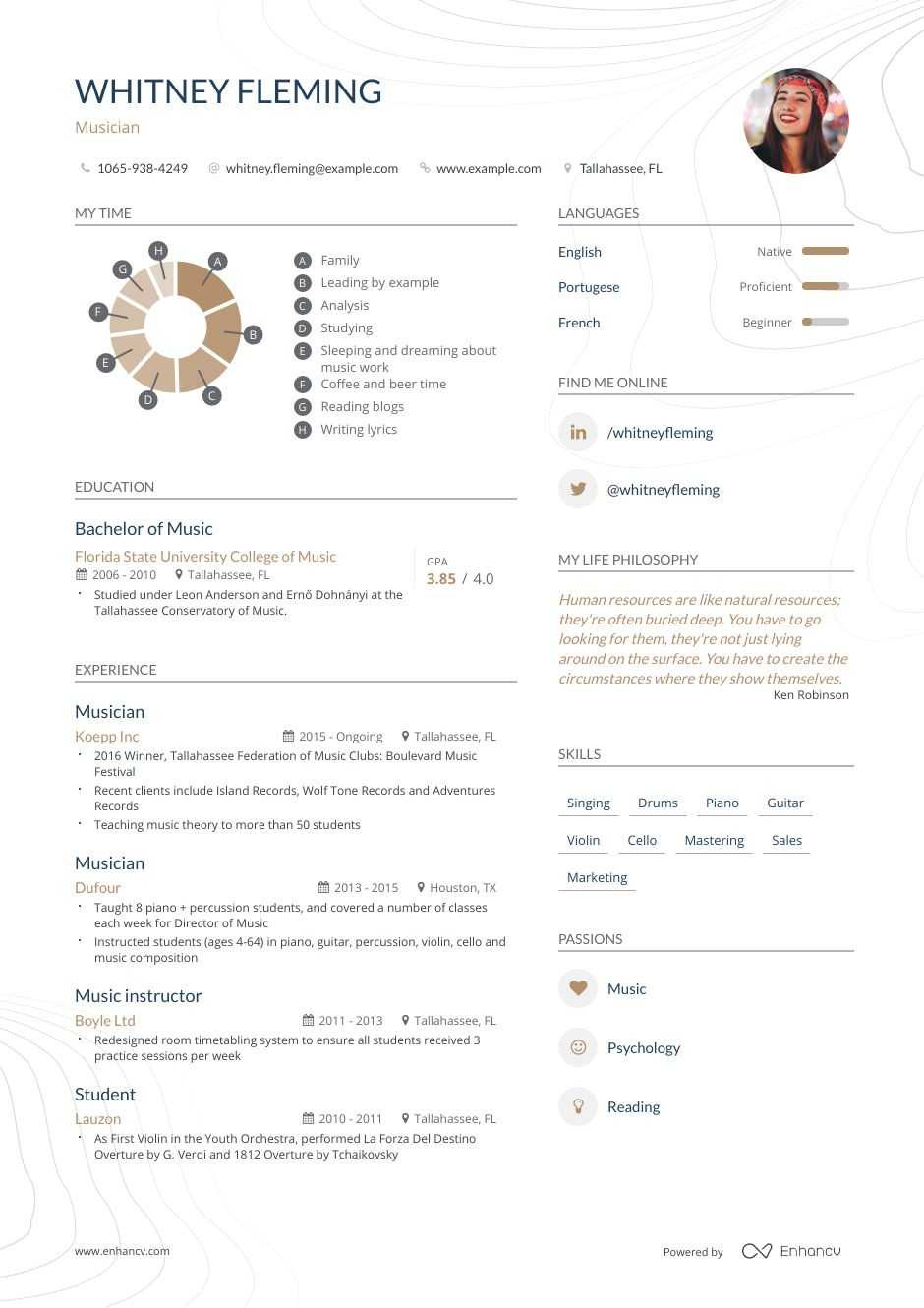 Music Resume Template for College Application Musician Resume Examples [inside How-to Tips] Enhancv
