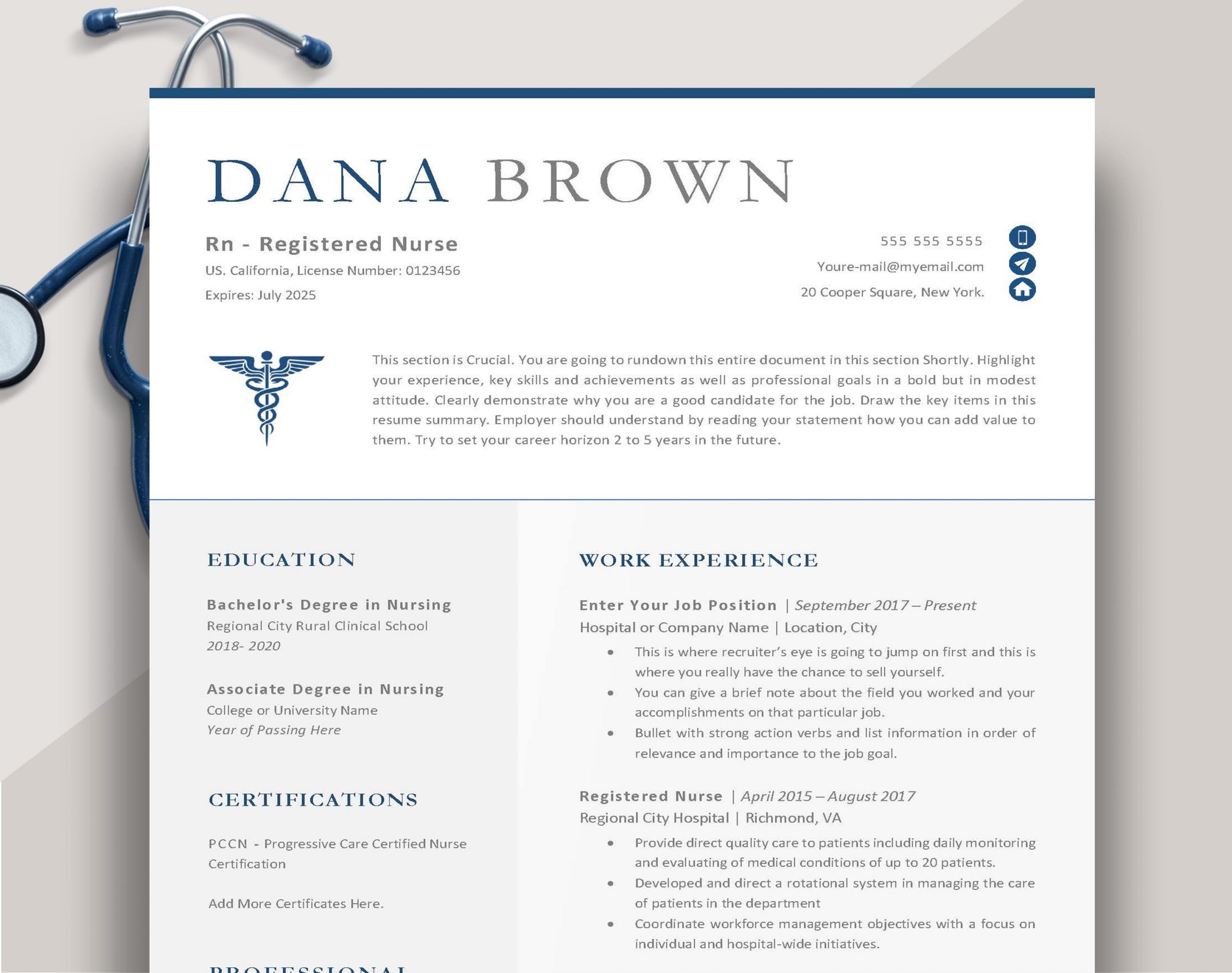 New Grad Nurse Practitioner Resume Template Nurse Practitioner Resume Template Lpn New Grad Resume Etsy