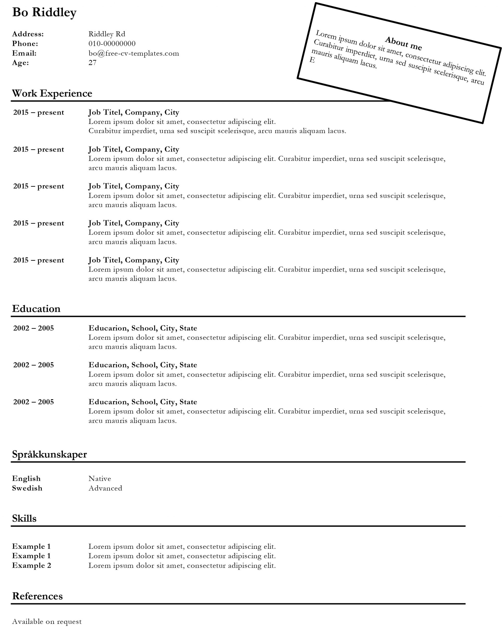 Out Of the Box Resume Templates Box – Simple and Clean Resume Template – Free!