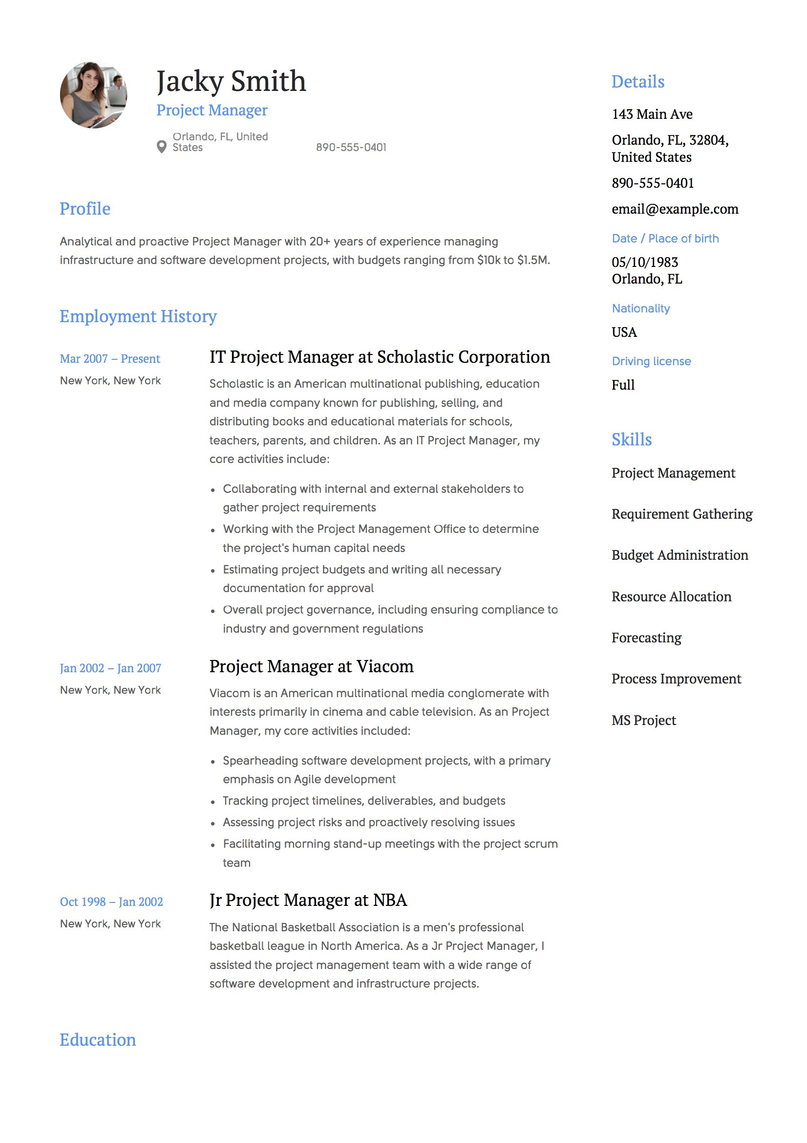 Project Manager Resume Template Free Download 20 Project Manager Resume Examples & Full Guide Pdf & Word 2021