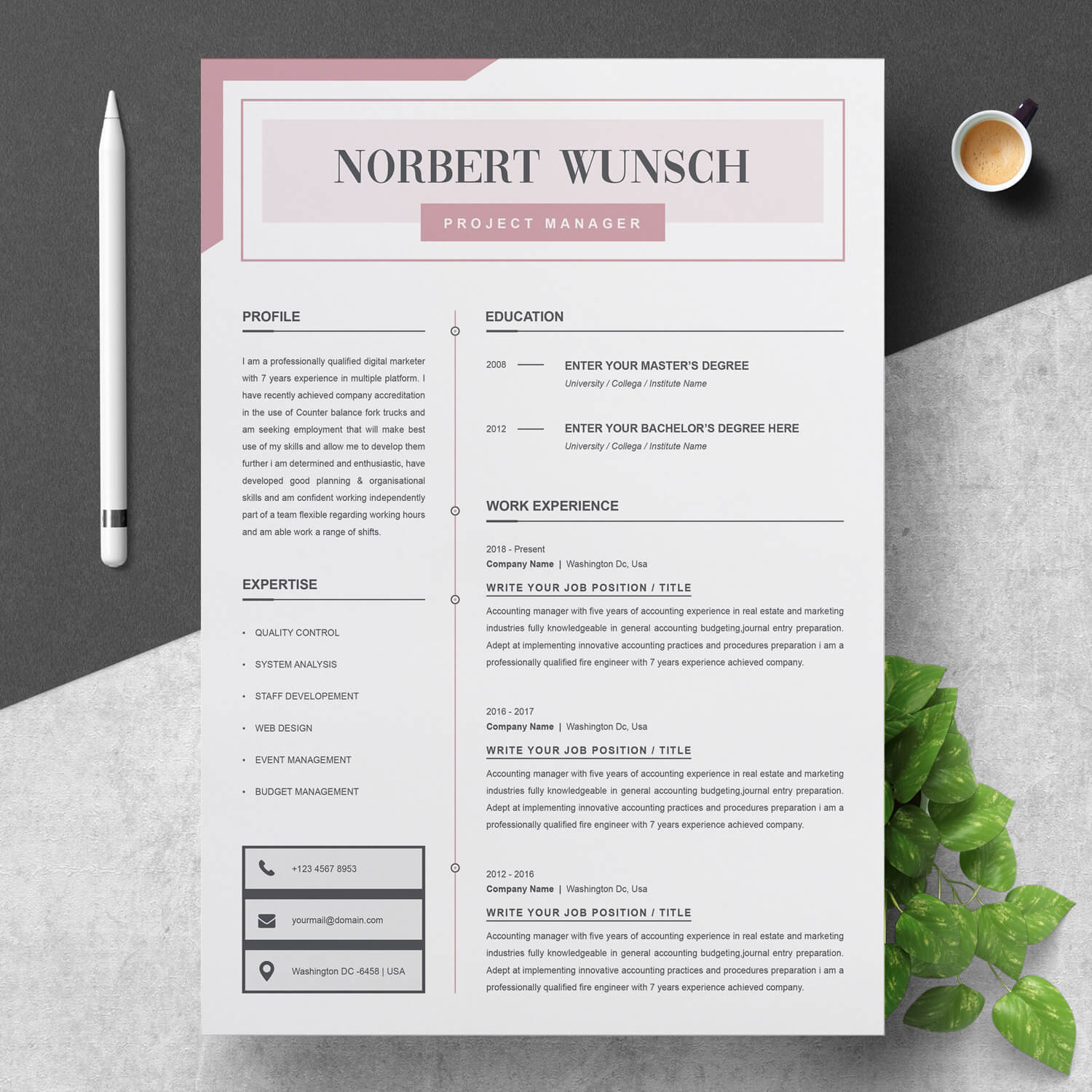 Project Manager Resume Template Free Download Senior Project Manager Resume Template – Resumeinventor