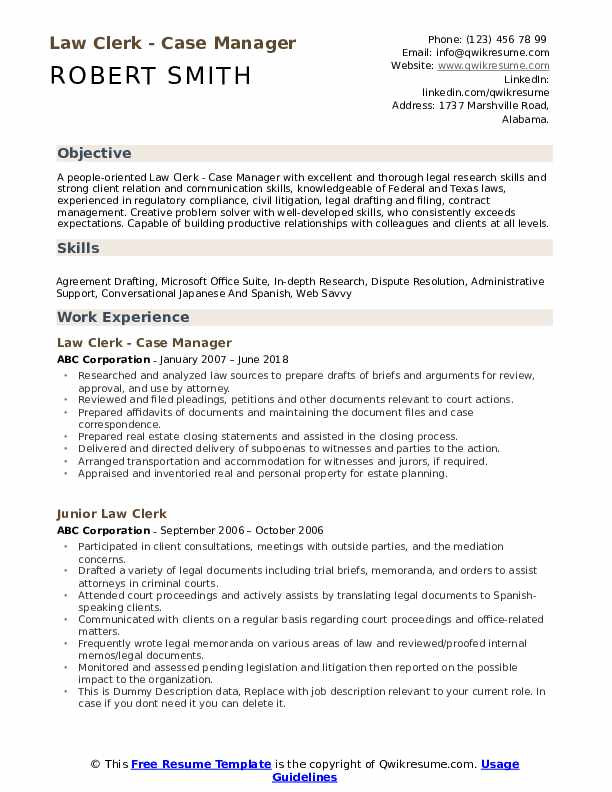 Real Estate Law Clerk Resume Sample Law Clerk Resume Samples