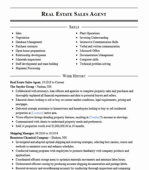 Real Estate Sales Agent Resume Sample Real Estate Sales Agent Resume Example Keller Williams