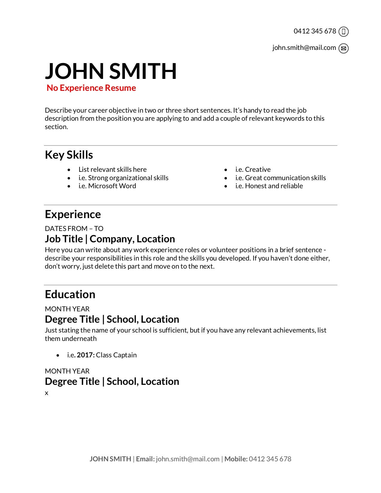 Resume for 15 Year Old First Job Template Free Resume Templates [download]: How to Write A Resume In 2021 …