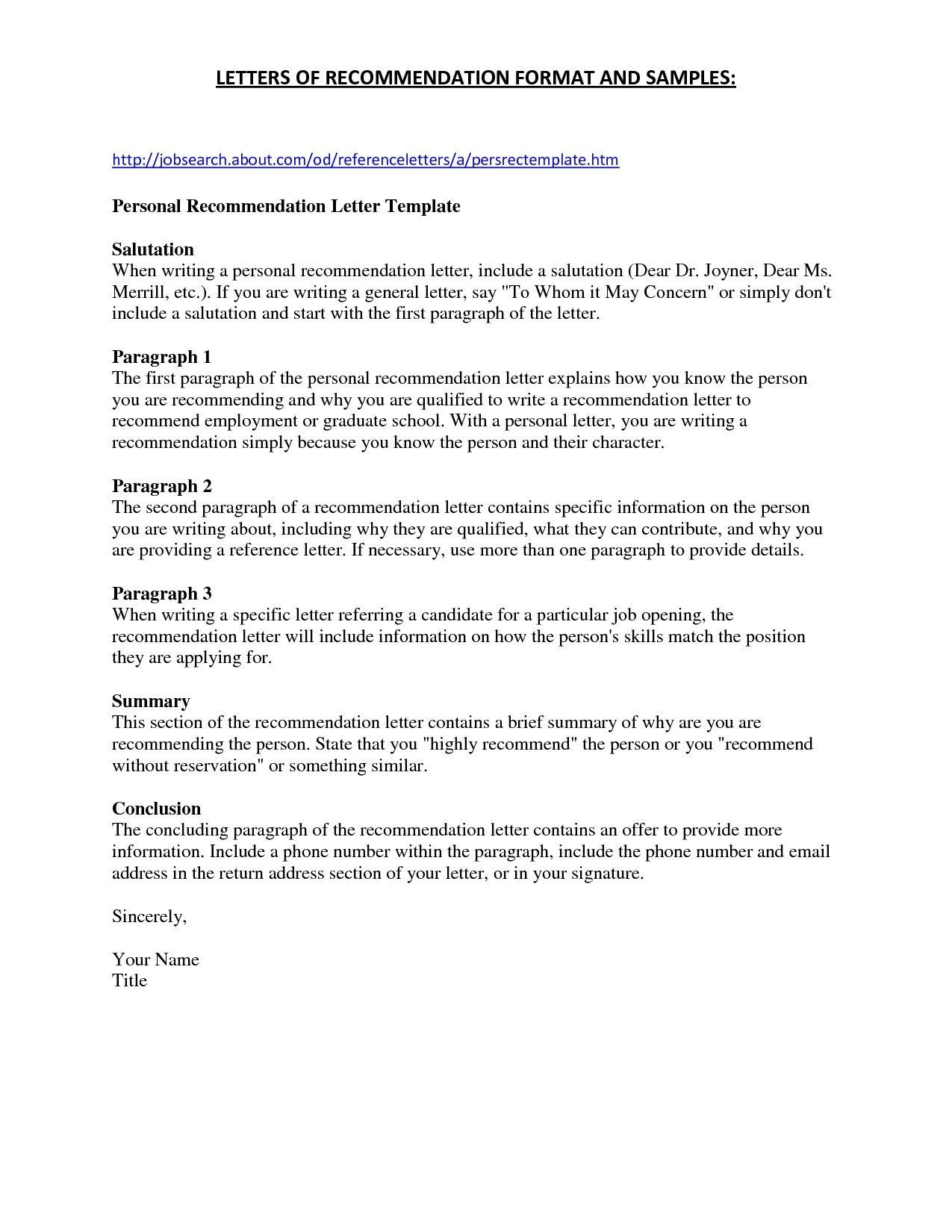 Resume for Letter Of Recommendation Template Read This before You Write! Letter Of Recommendation Template …