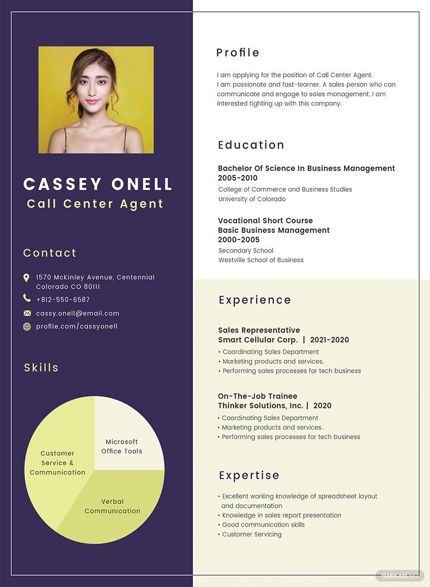 Resume Sample for Call Center with Experience No Experience Call Center Resume Template Indesign, Word, Apple …