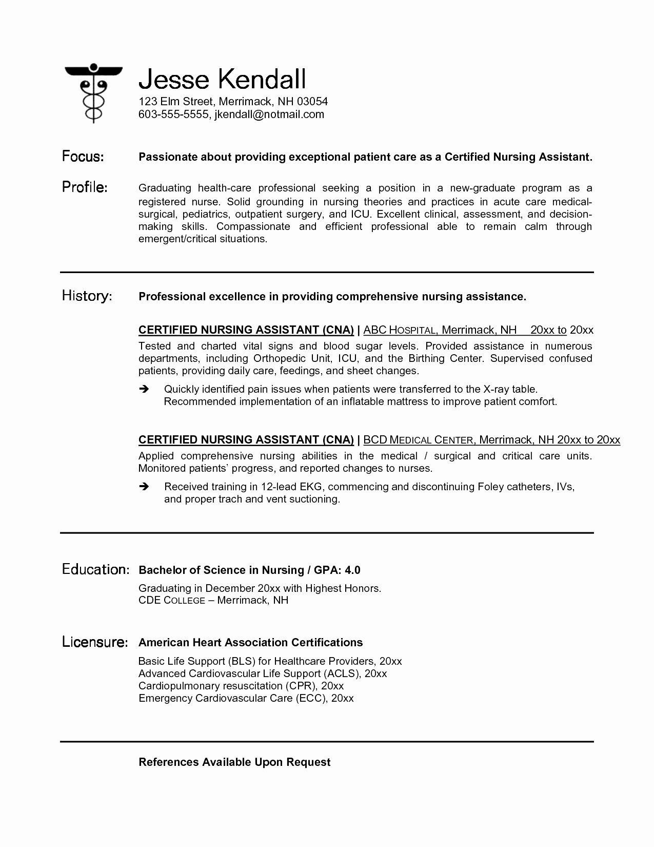 Resume Sample for Cna with No Experience Things to Highlight On A Nurse Resume New Grad Nursing Resume …