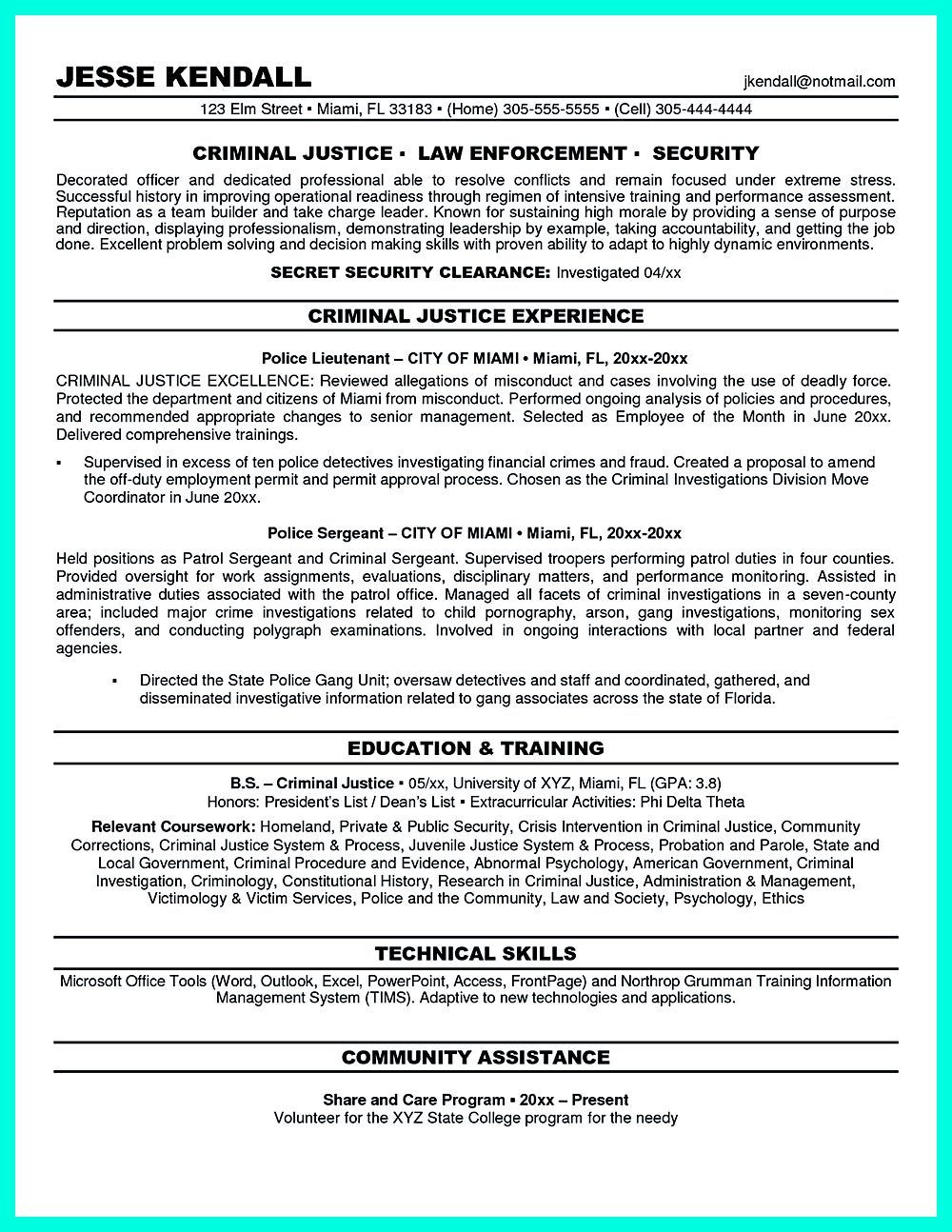 Resume Sample for Criminal Justice Graduates Best Criminal Justice Resume Collection From Professionals …