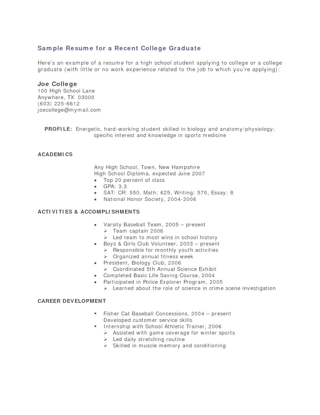 Resume Sample No Experience High School High School Student Resume with No Work Experience Template On …