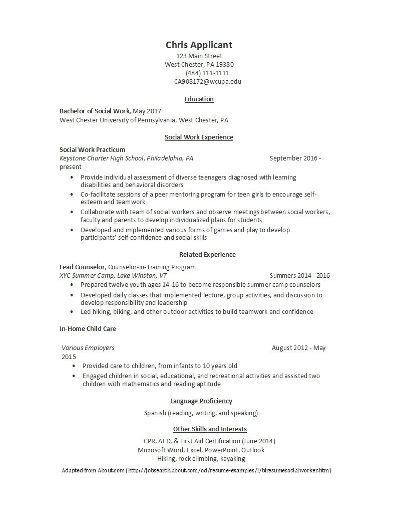 Resume Template for 18 Year Old 50 College Student Resume Templates (& format) á Templatelab