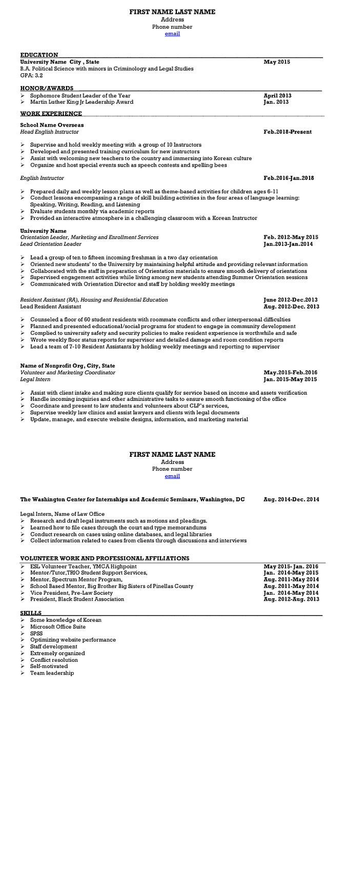 Resume Template for Grad School Application Applying to Graduate School Please Help with Resume : R/resumes