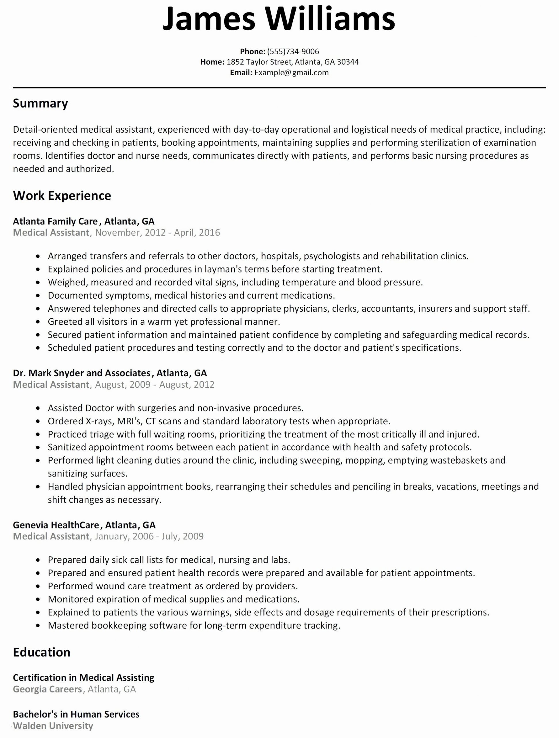 Resume Template for Physical therapist assistant Physical therapy attendant Cv September 2021