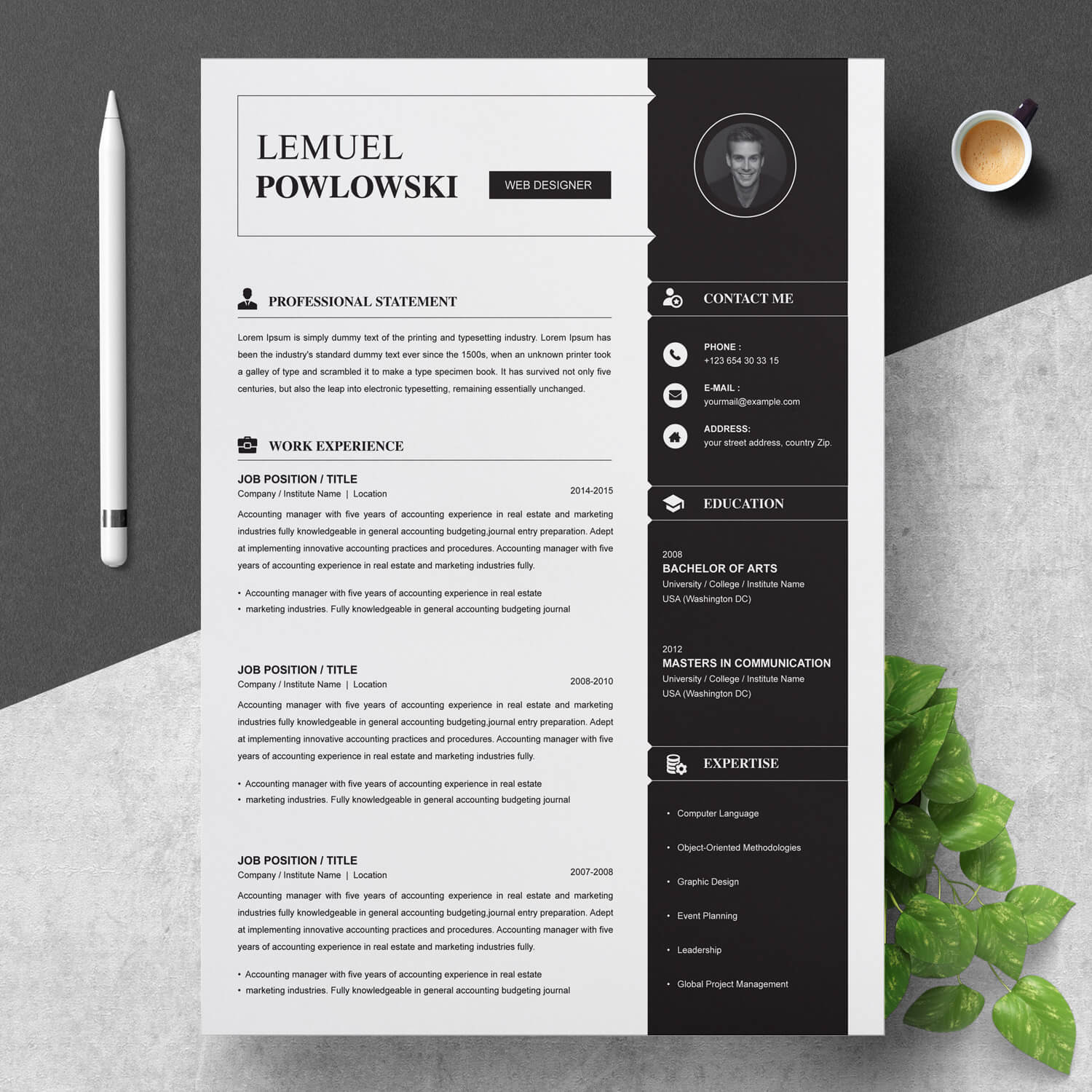 Resume Templates for Graphic Designer Free Download Junior Graphic Designer Resume Template – Resumeinventor