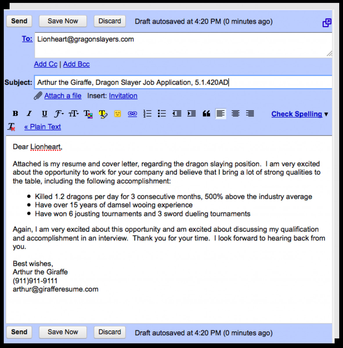 Sample format for Sending Resume Through Email Emailing Resume