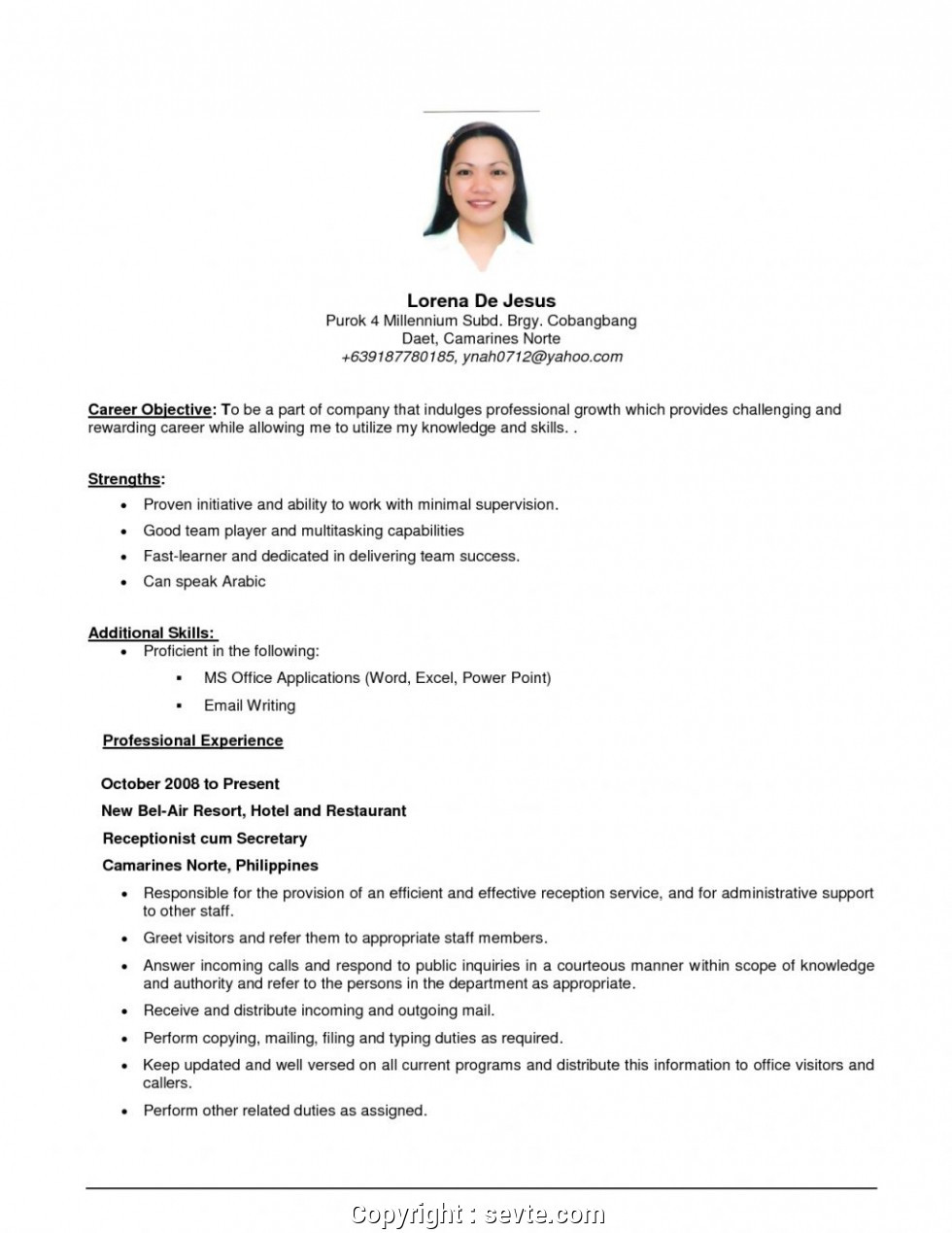 Sample Objectives In Resume for Applying A Job Objectives Resume Sample – Berel