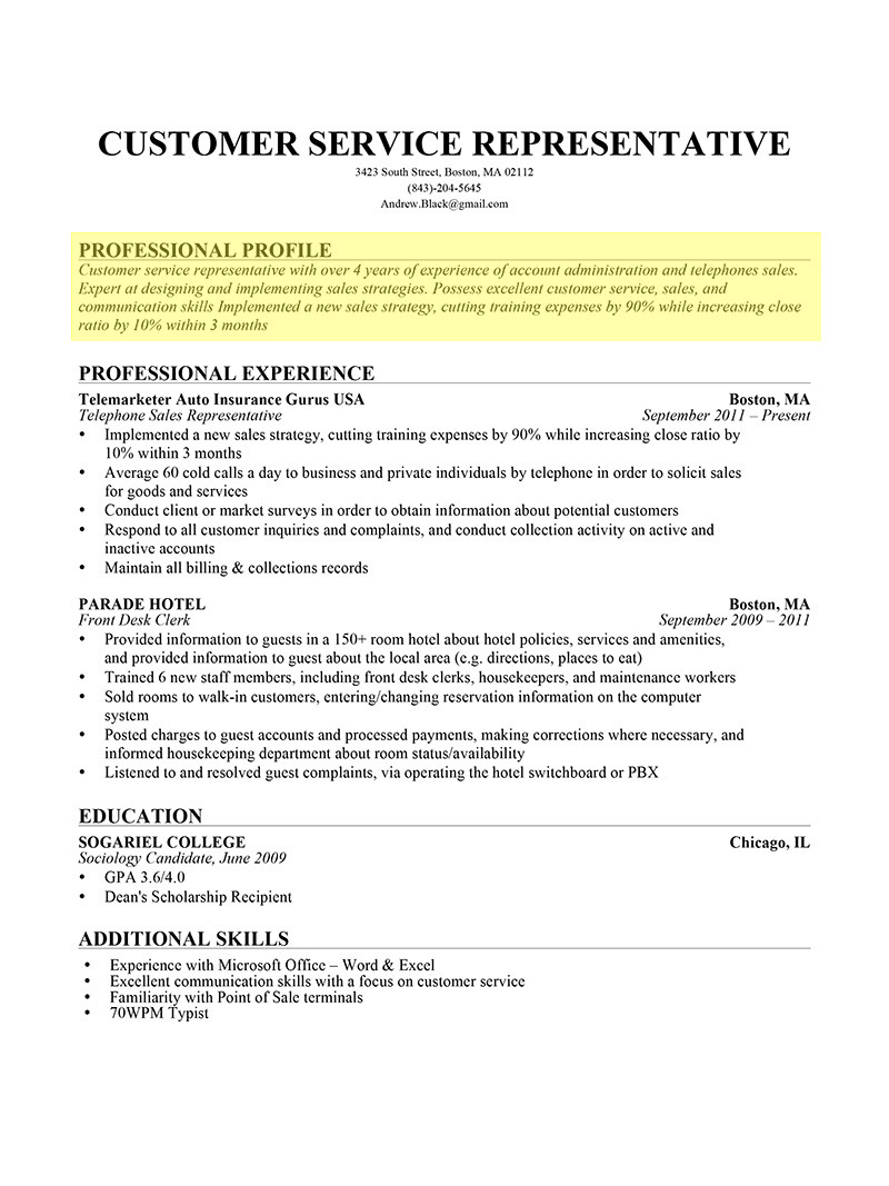 Sample Of Professional Profile On Resume How to Write Resume Summary Sample – Good Resume Examples