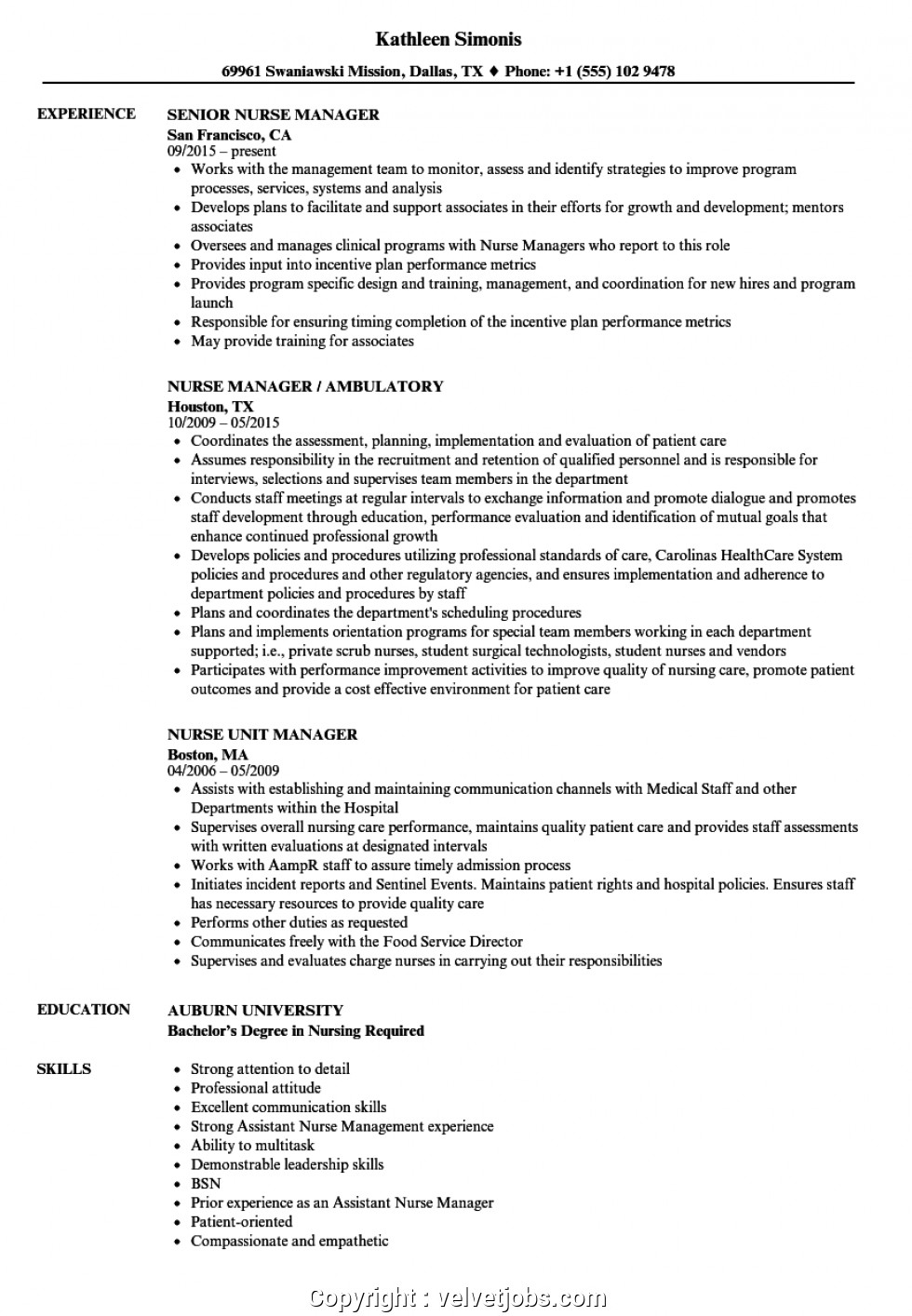 Sample Resume for assistant Nurse Manager Position Simply Nurse Manager Resume Sample Nurse Nurse Manager