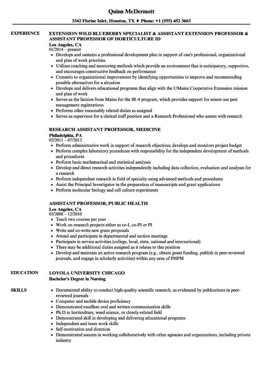 Sample Resume for assistant Professor In Computer Science assistant Professor Of English Cv March 2021
