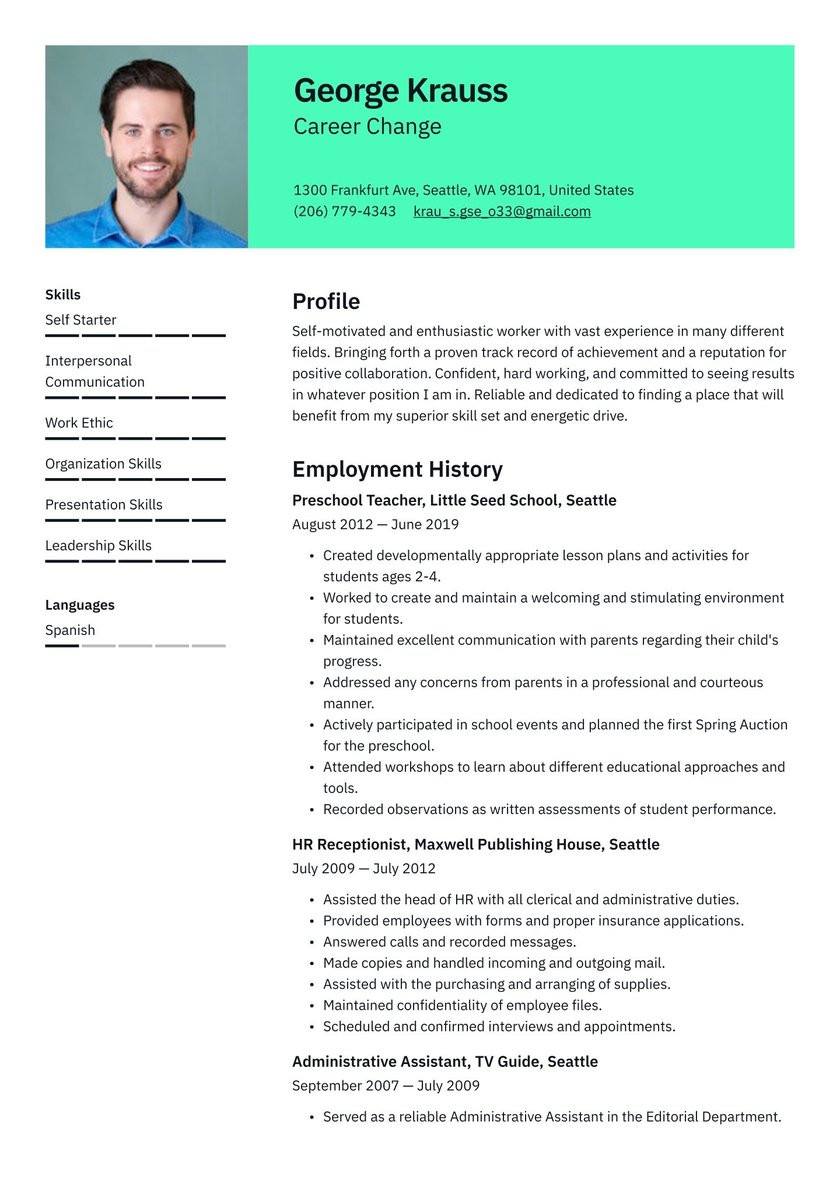 Sample Resume for Career Change From Teaching Career Change Resume Examples & Writing Tips 2021 (free Guide)
