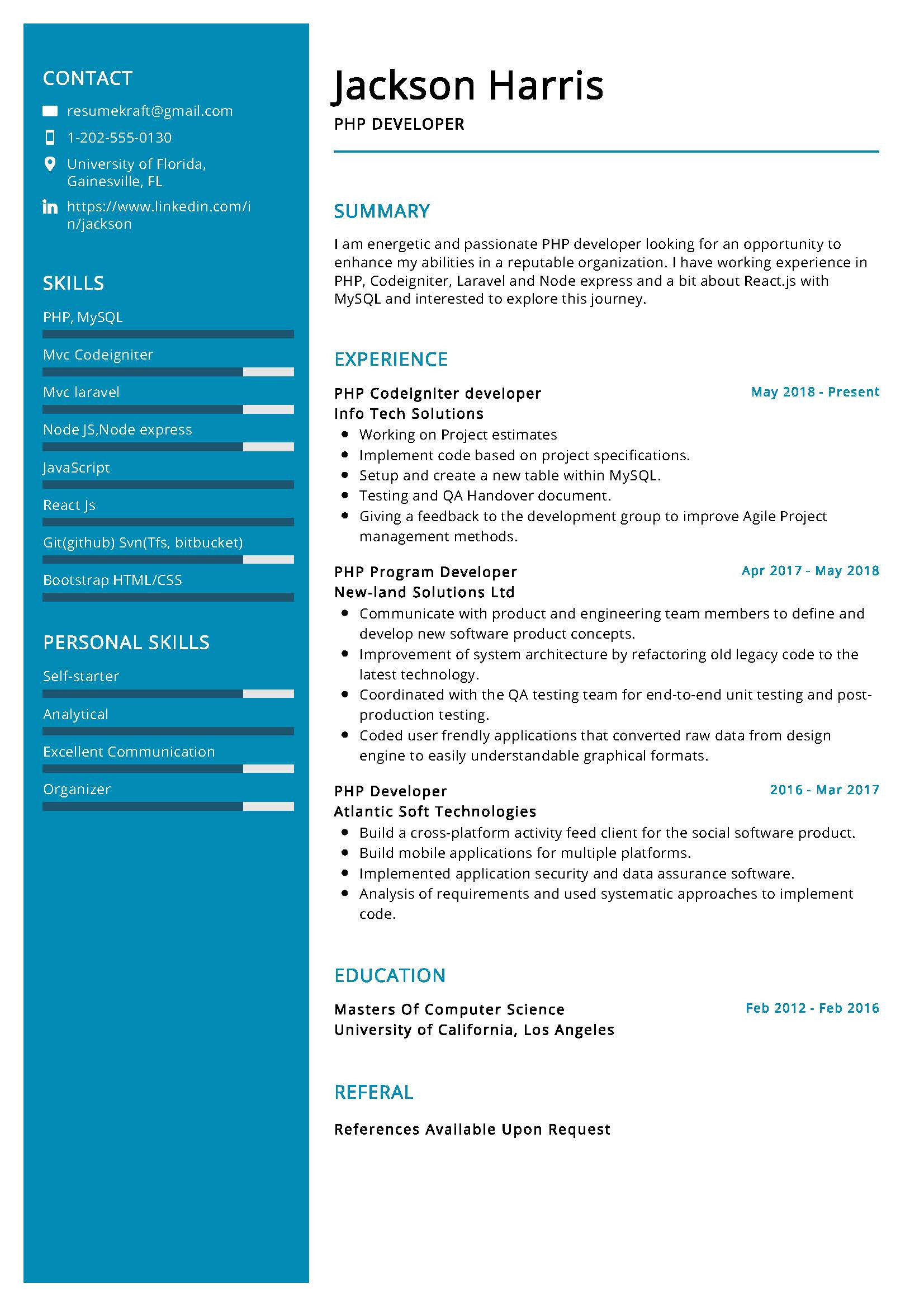 Sample Resume for Experienced PHP Developer Free Download PHP Developer Resume Sample & Writing Tips 2020 Resumekraft