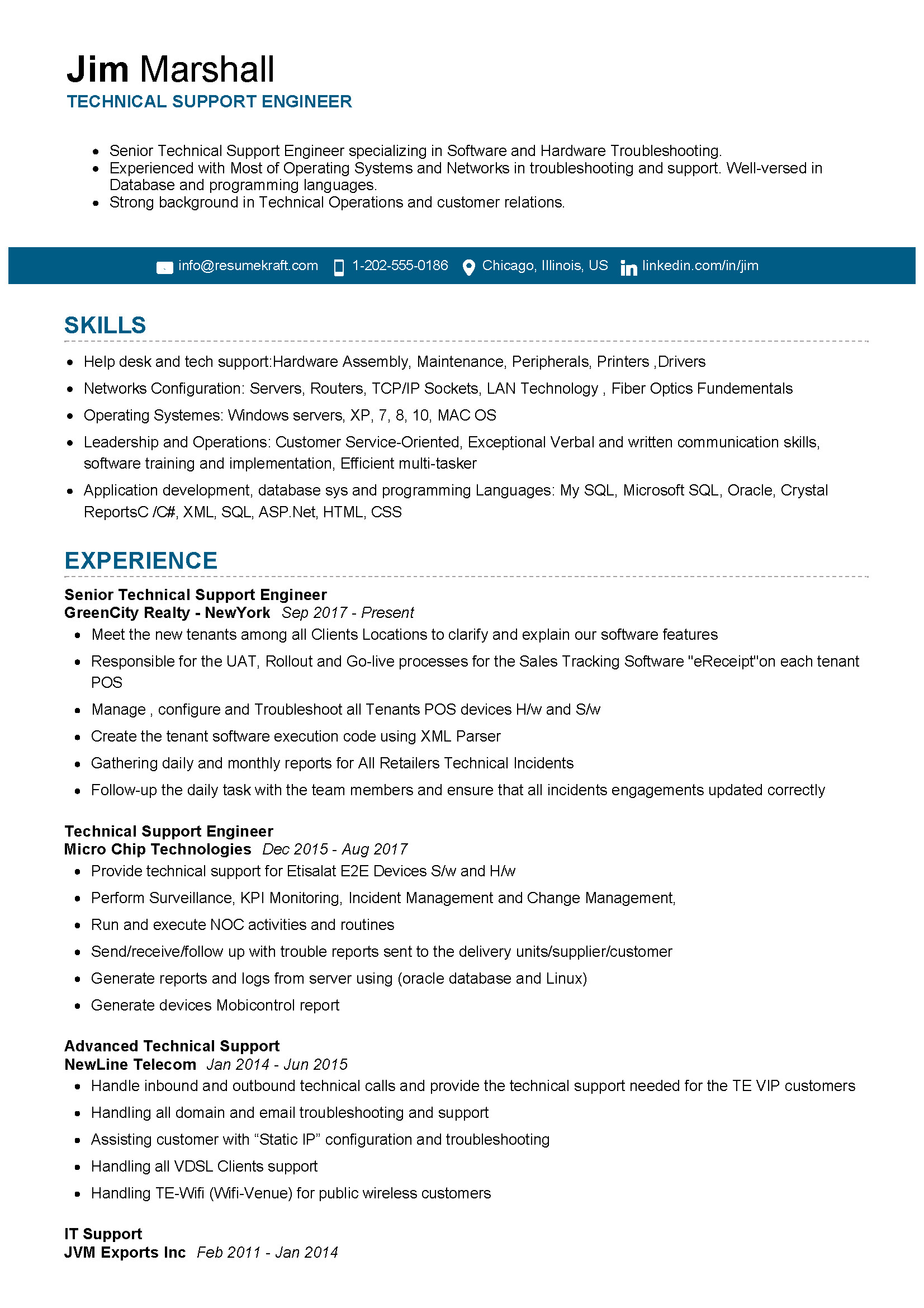 Sample Resume for Experienced Technical Support Engineer Technical Support Engineer Resume Sample Sample Resume for Experienced Technical Support Engineer Technical Support Engineer Resume Sample