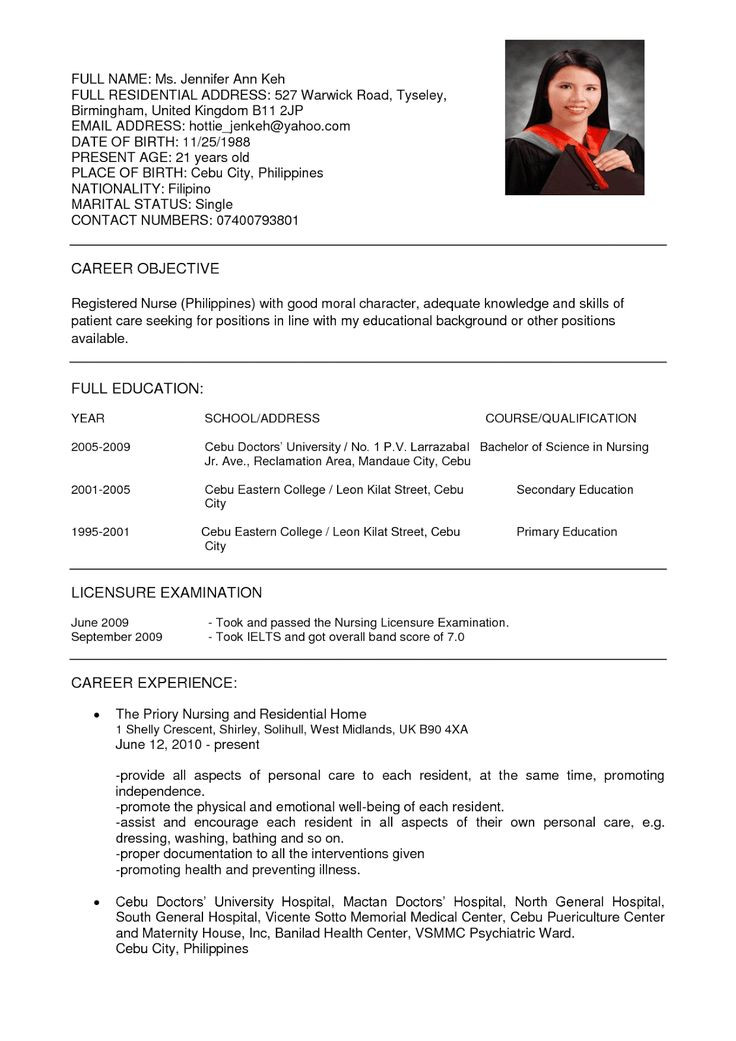 Sample Resume for Filipino Nurses Applying Abroad format for Writing Resume Debt Collectors Resume Sample