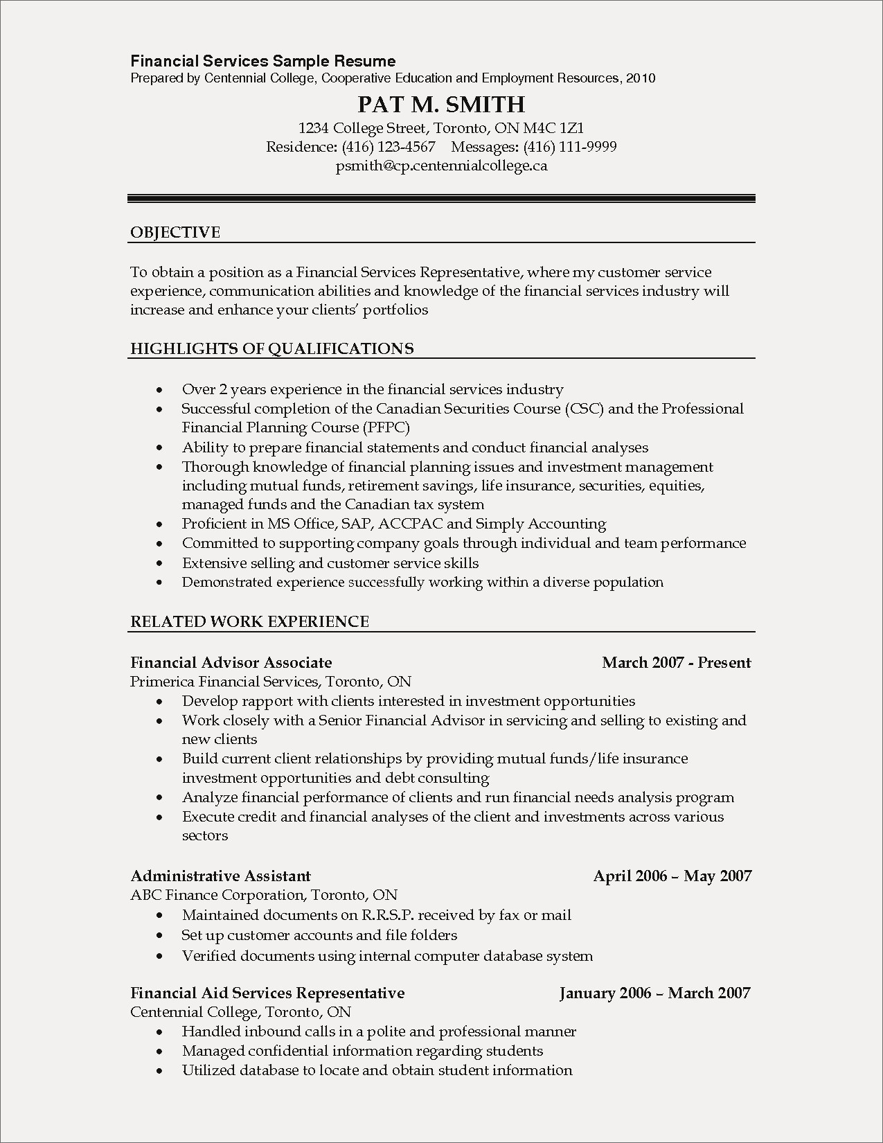 Sample Resume for Financial Advisor Position 14 15 Financial Advisor Resumes southbeachcafesf