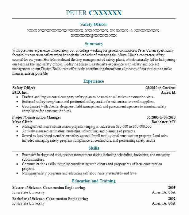 Sample Resume for Fire and Safety Officer Safety Ficer Resume Templates 2019 Resume Sample