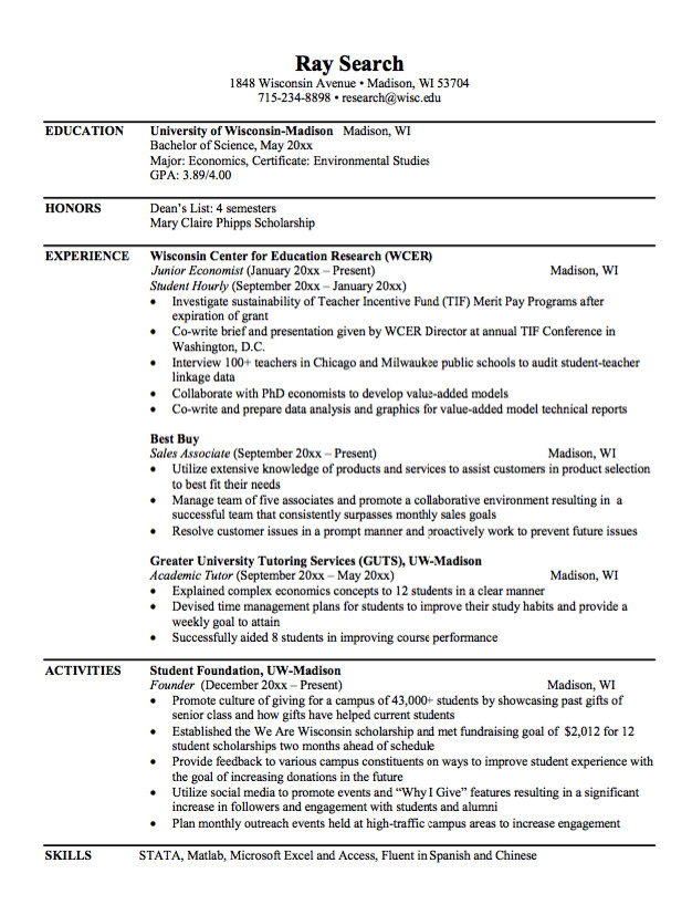 Sample Resume for Fresh Economics Graduate Resume Certified Major Economics